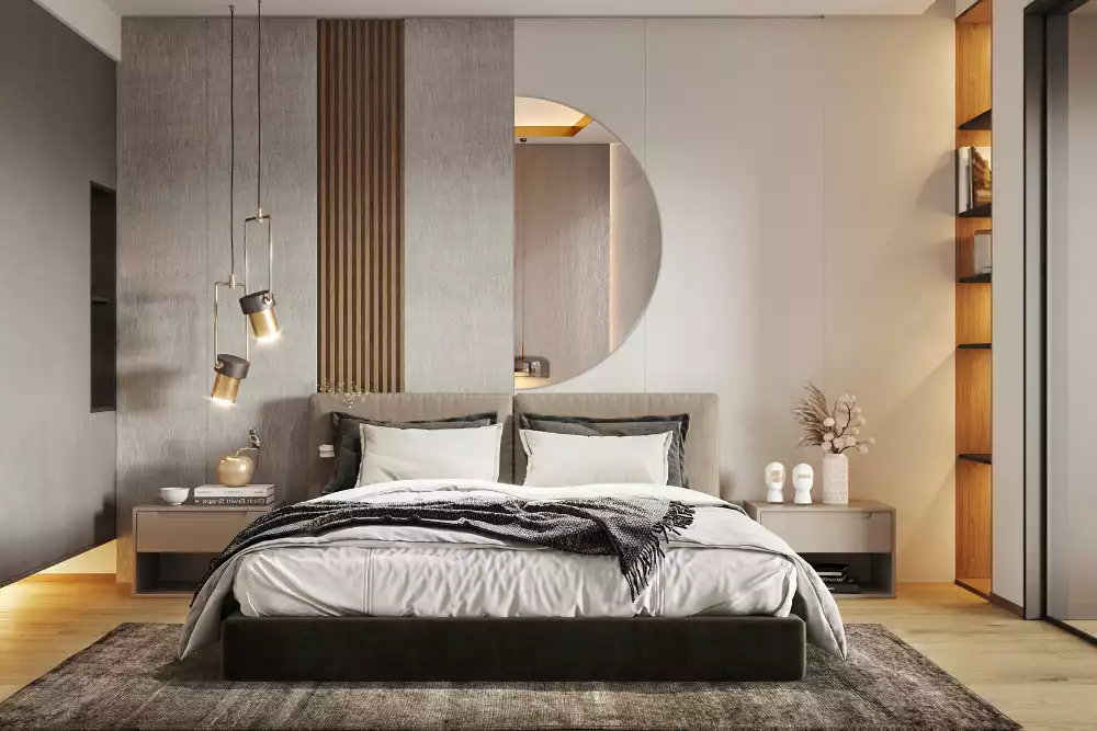 Miroir demi-cercle suspendu sans cadre