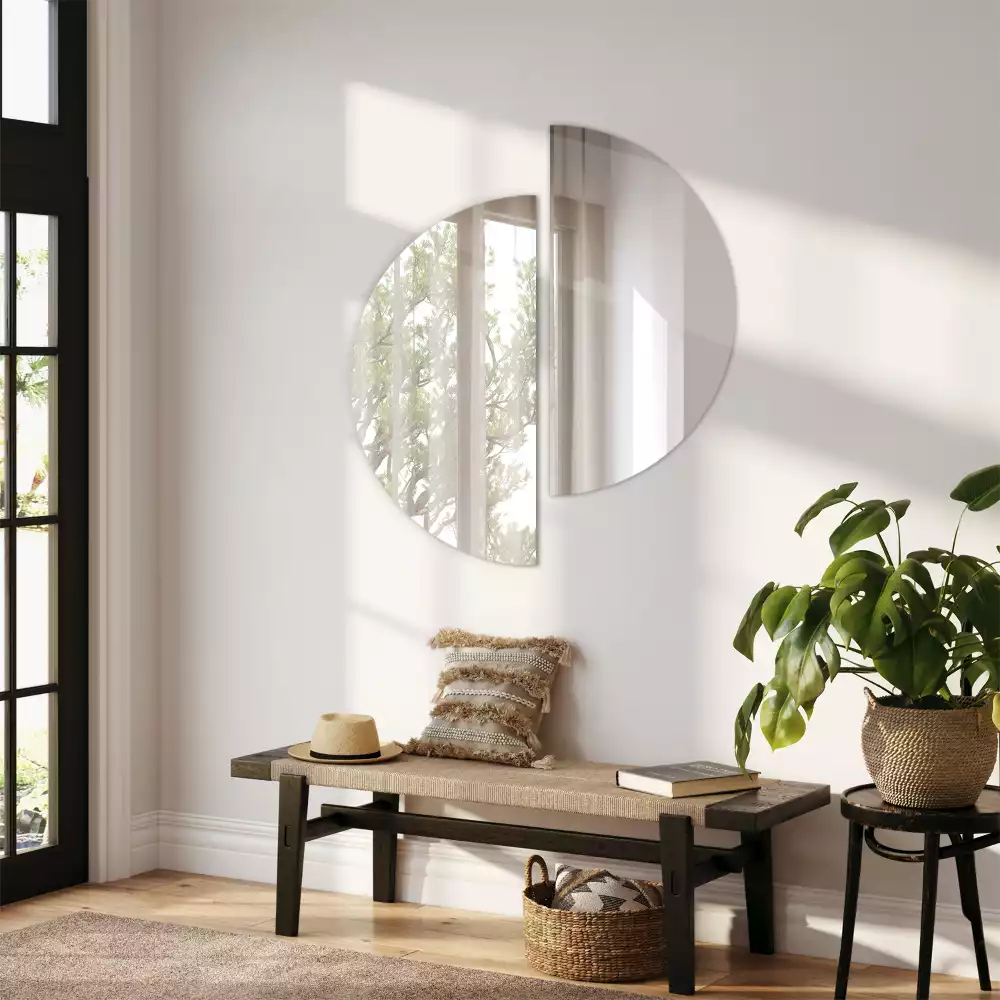 Miroir demi-cercle suspendu sans cadre