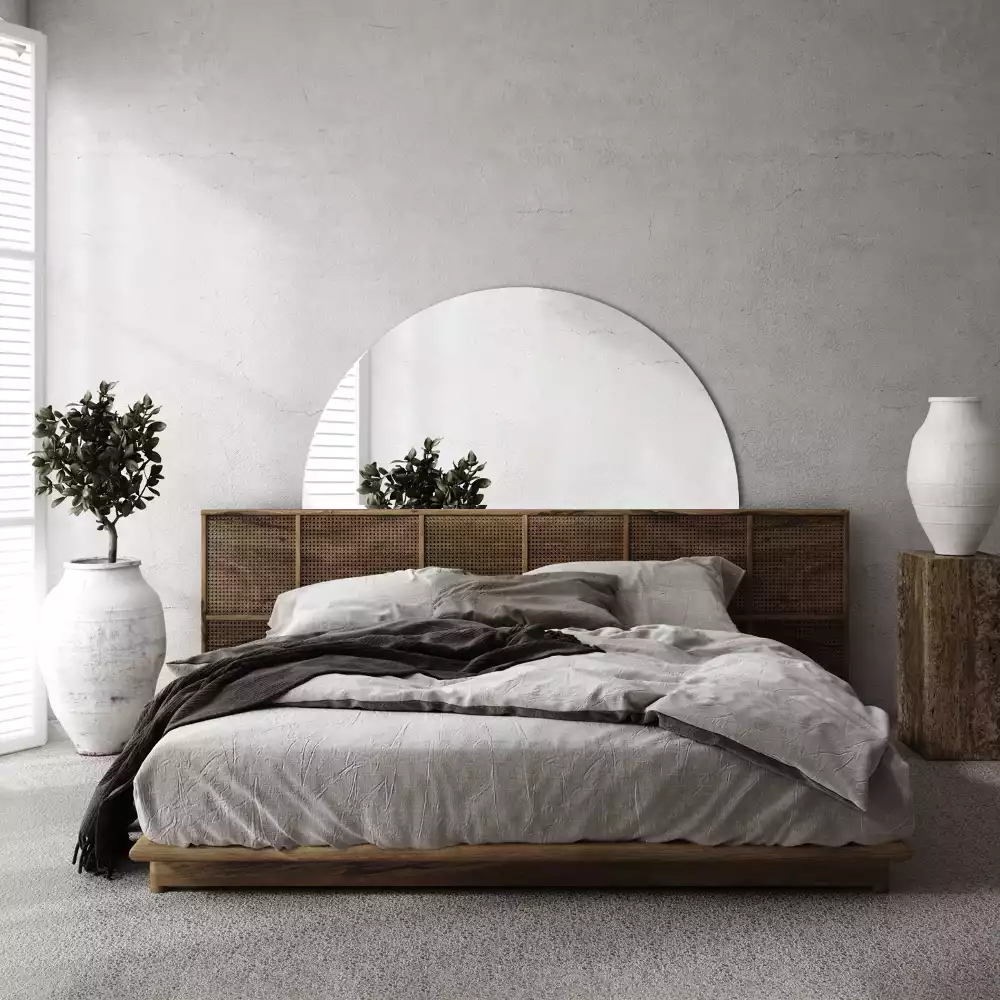 Miroir demi-cercle suspendu sans cadre