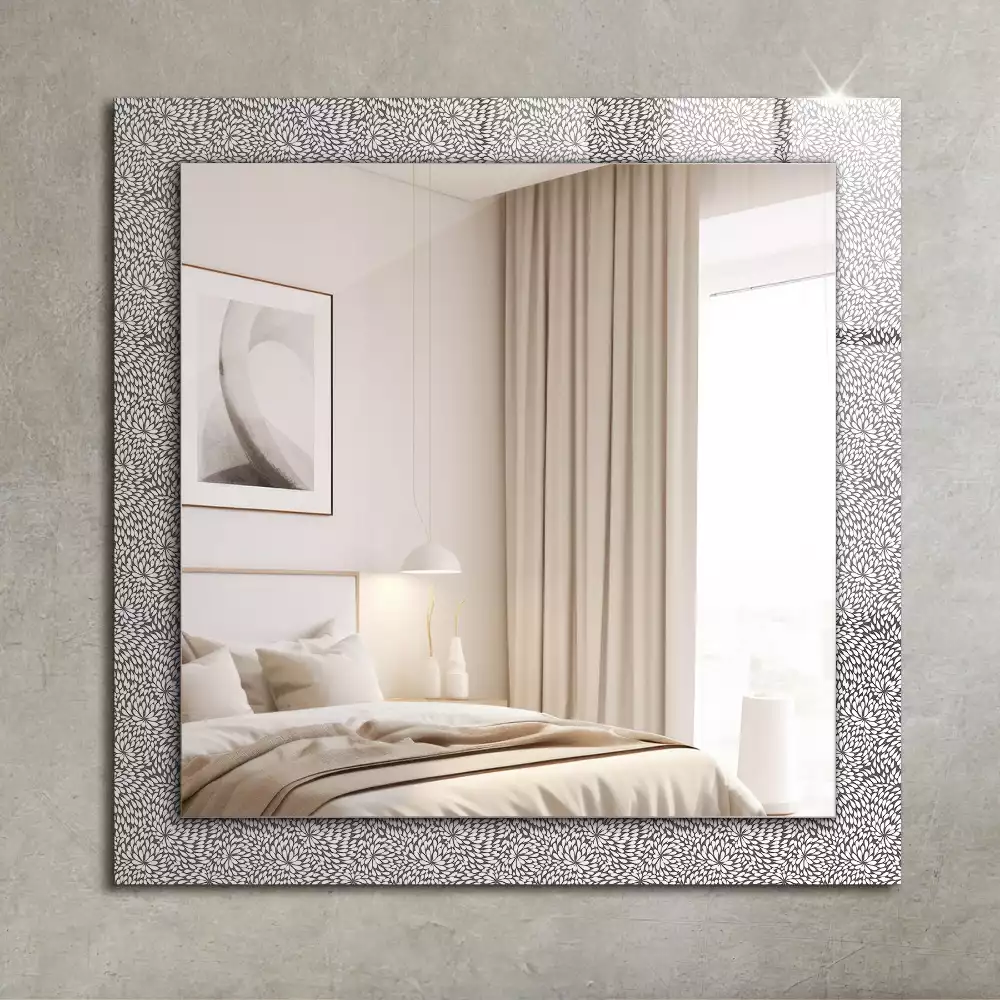 Miroir rectangulaire avec cadre imprimé motif tridimensionnel
