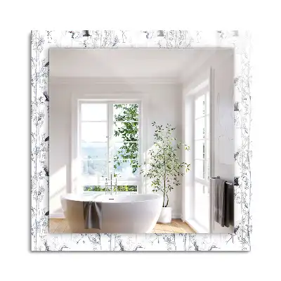 Miroir rectangulaire imprimé grues et bambous