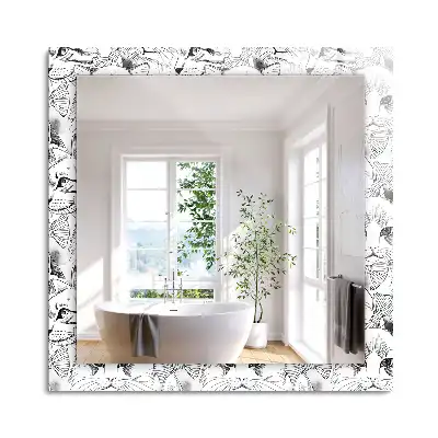 Miroir rectangulaire à cadre imprimé chats en nœud papillon