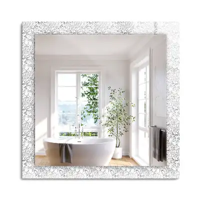Miroir rectangulaire décoratif motif floral monochrome