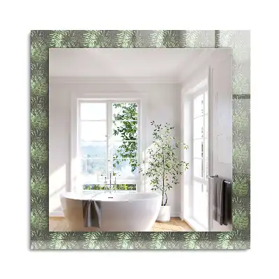 Miroir rectangulaire décoratif imprimé feuilles de plantes exotiques
