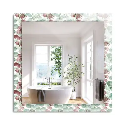 Miroir rectangulaire à cadre imprimé feuilles en aquarelle