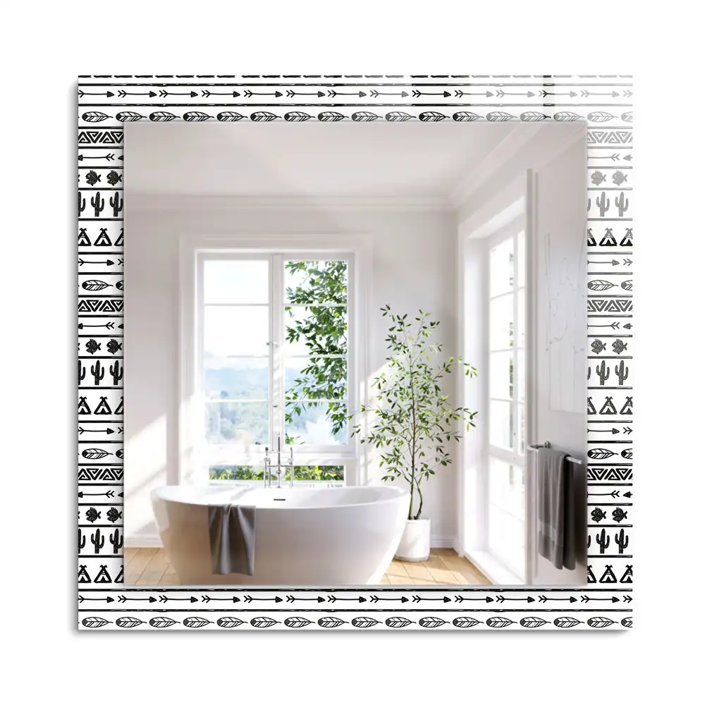 Miroir rectangulaire décoratif cactus flèches et tipis