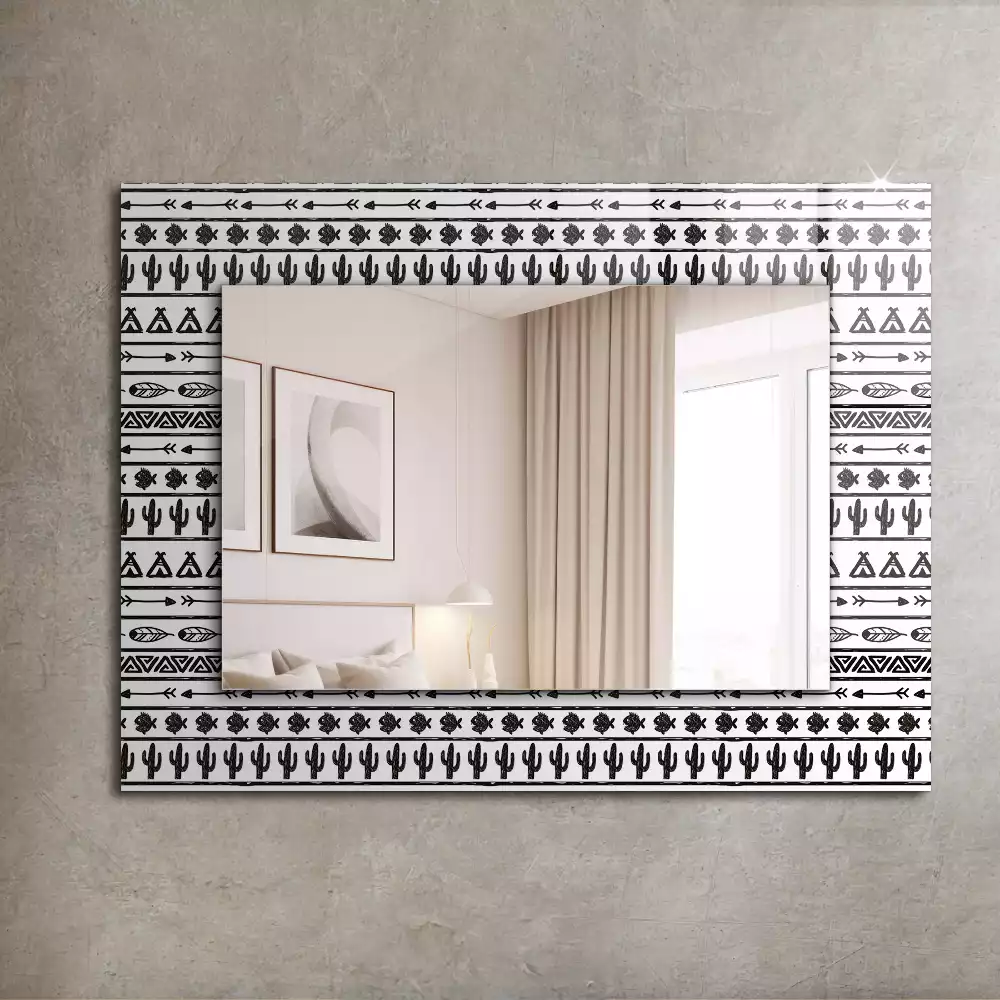 Miroir rectangulaire décoratif cactus flèches et tipis