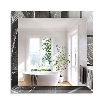 Miroir rectangulaire décoratif imprimé feuilles de bananier