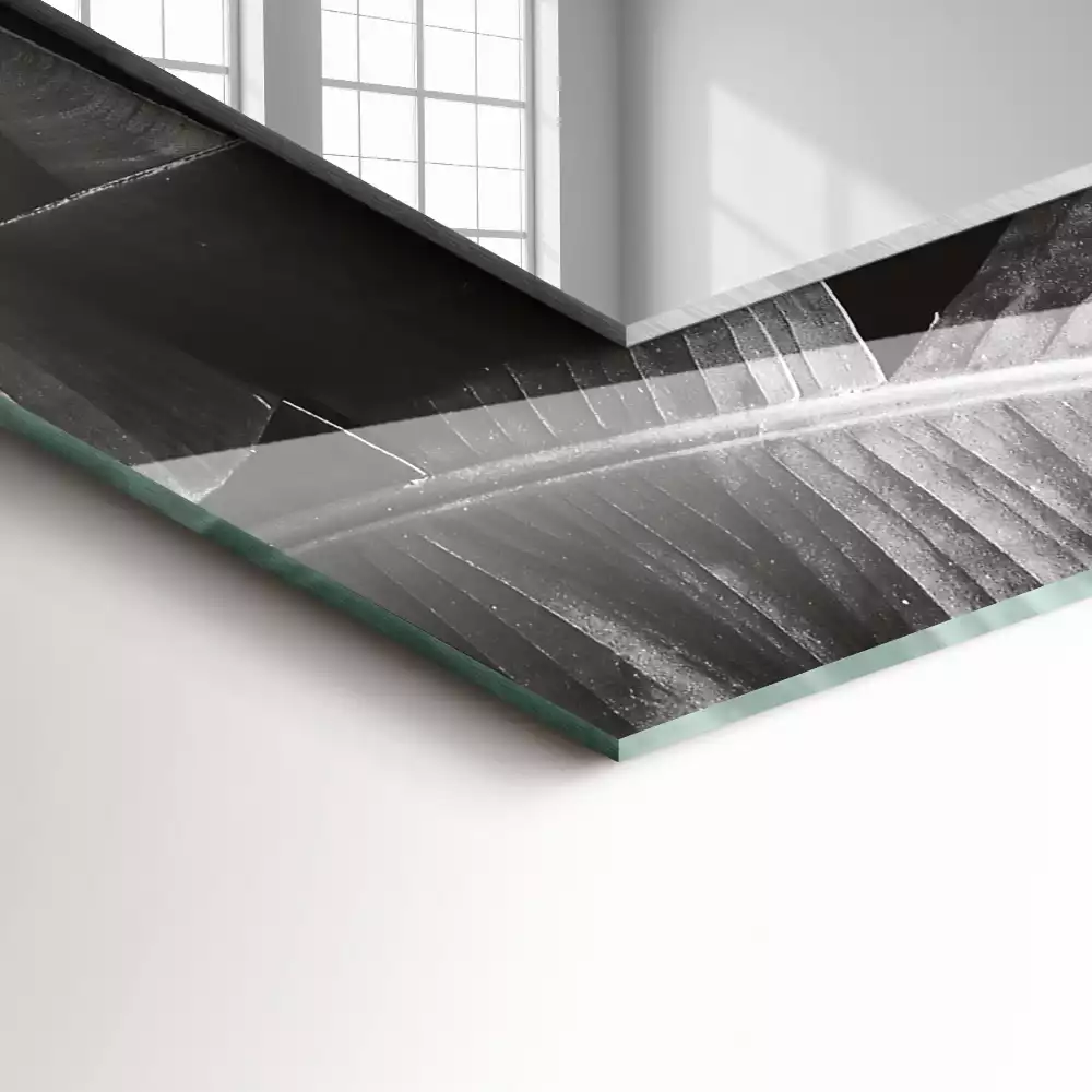 Miroir rectangulaire décoratif imprimé feuilles de bananier
