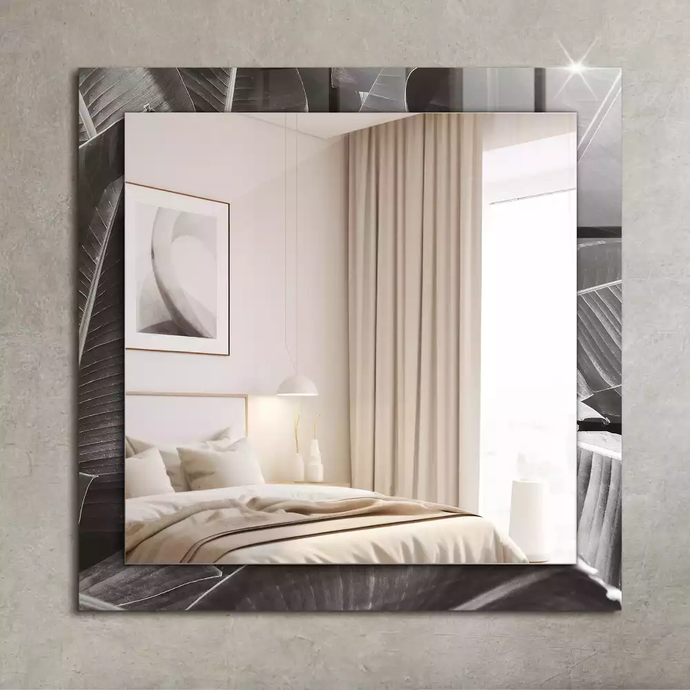 Miroir rectangulaire décoratif imprimé feuilles de bananier