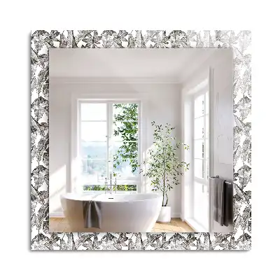 Miroir rectangulaire à cadre imprimé feuilles et fleurs