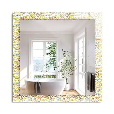 Miroir rectangulaire décoratif vagues colorées et feuilles