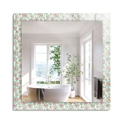 Miroir rectangulaire imprimé motif de cercles colorés
