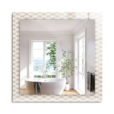 Miroir rectangulaire à cadre imprimé motif floral géométrique