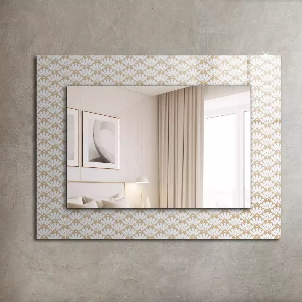 Miroir rectangulaire à cadre imprimé motif floral géométrique