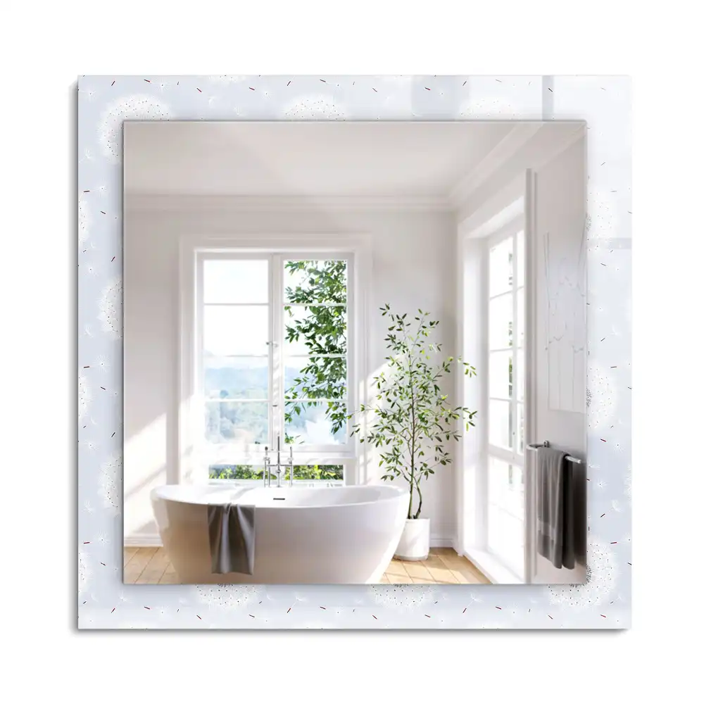 Miroir rectangulaire décoratif pissenlits et fleurs