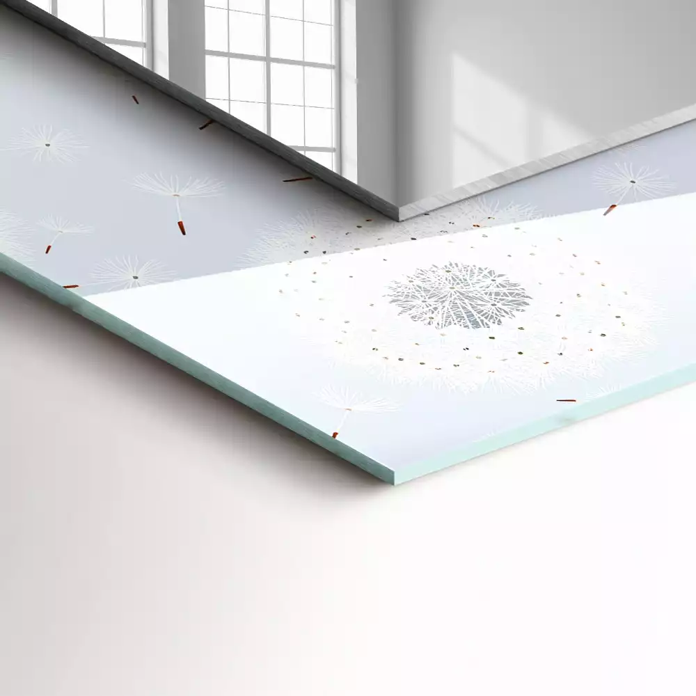 Miroir rectangulaire décoratif pissenlits et fleurs