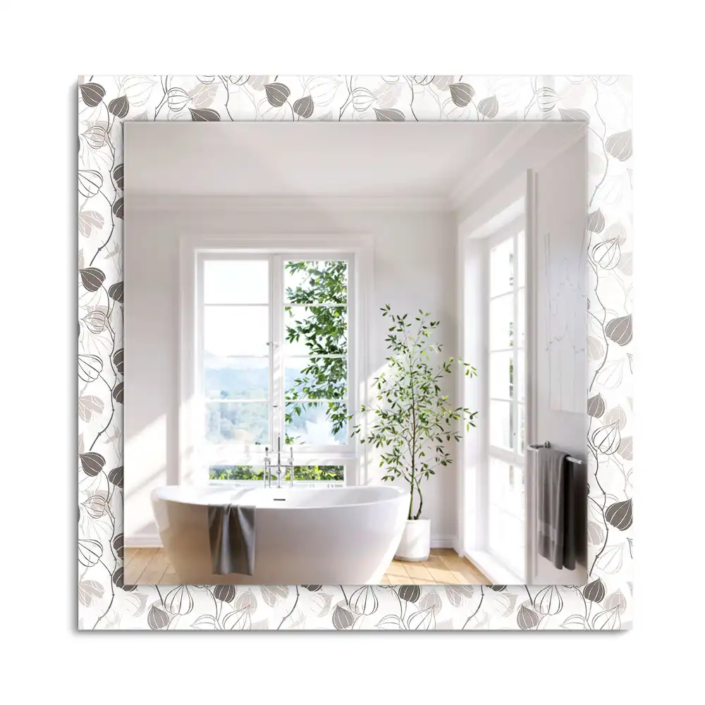 Miroir rectangulaire imprimé motif de feuilles
