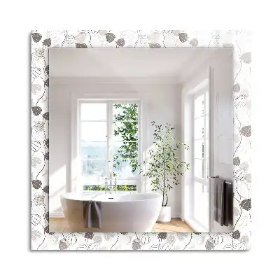 Miroir rectangulaire imprimé motif de feuilles