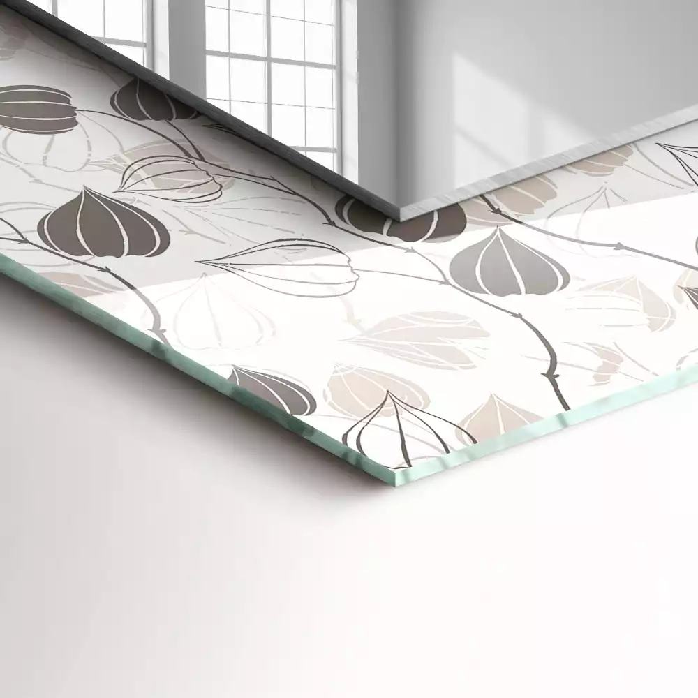Miroir rectangulaire imprimé motif de feuilles