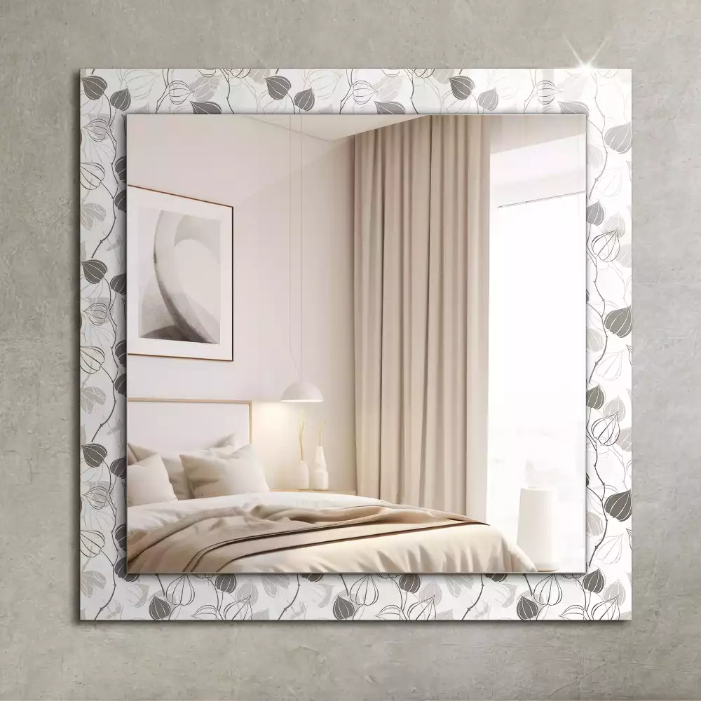 Miroir rectangulaire imprimé motif de feuilles