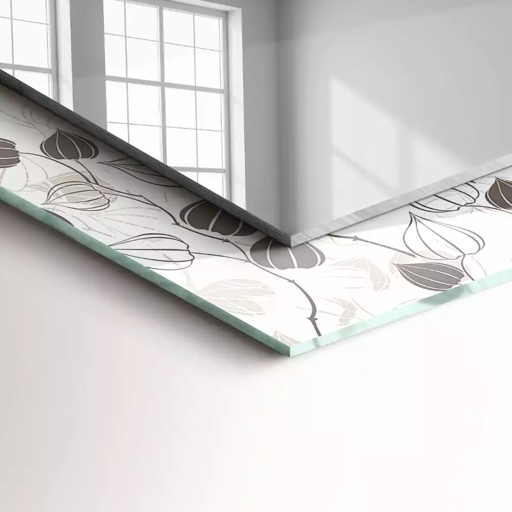 Miroir rectangulaire imprimé motif de feuilles