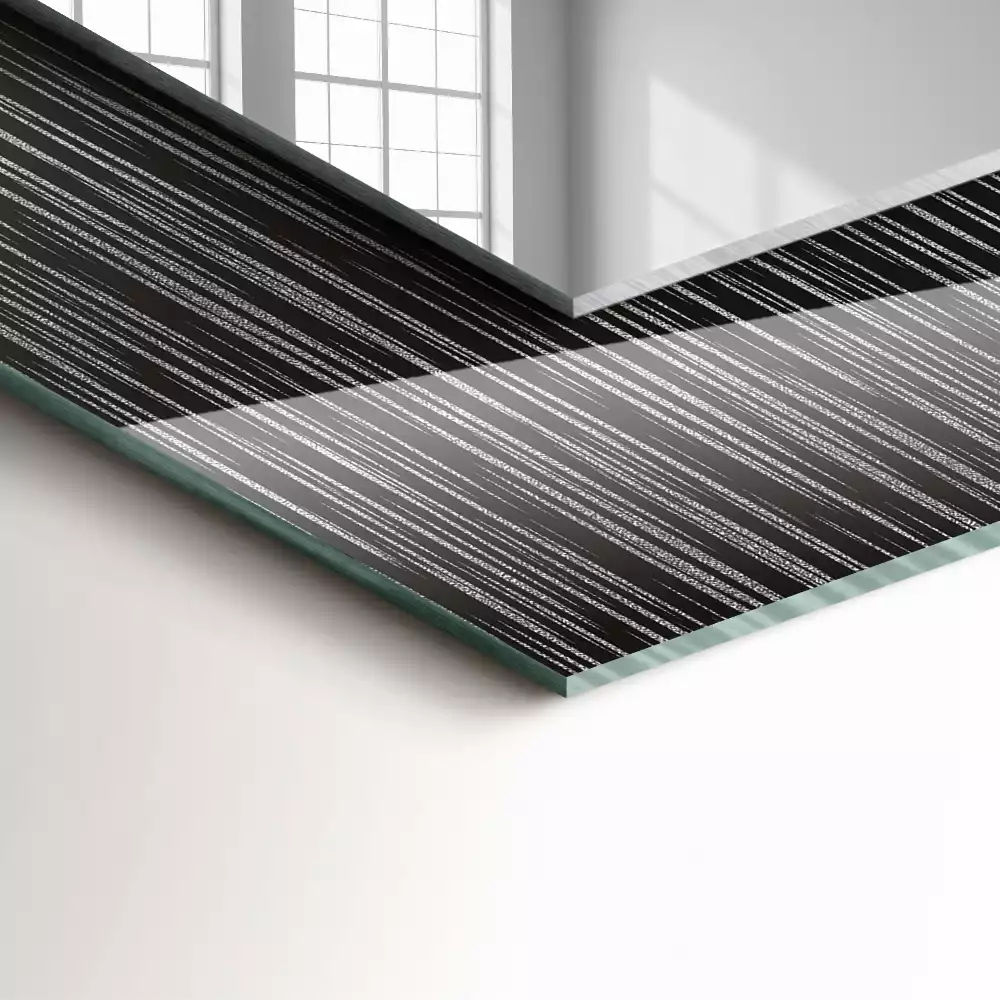 Miroir rectangulaire décoratif imprimé lignes modernes