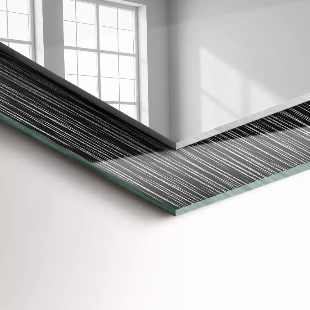 Miroir rectangulaire décoratif imprimé lignes modernes