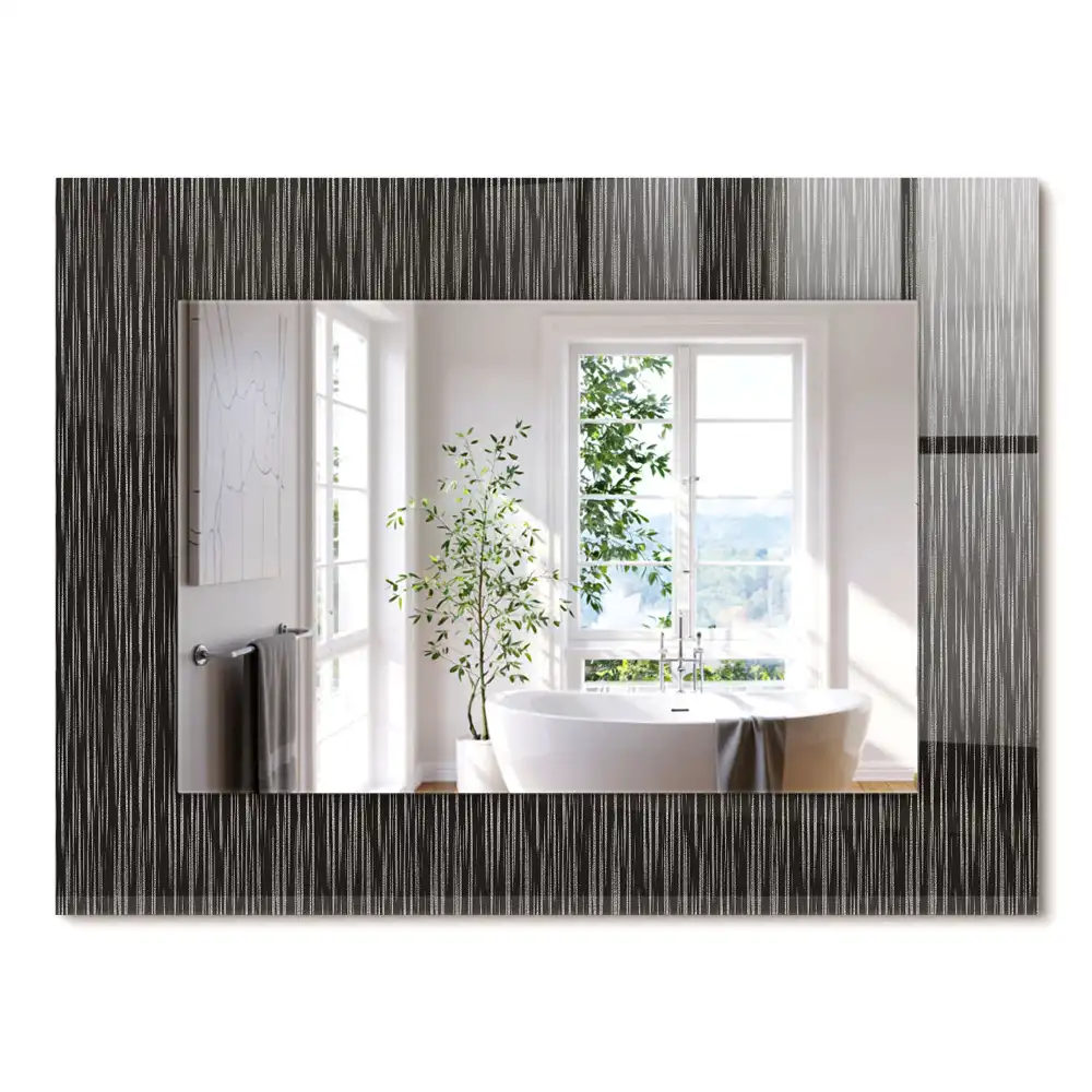 Miroir rectangulaire décoratif imprimé lignes modernes