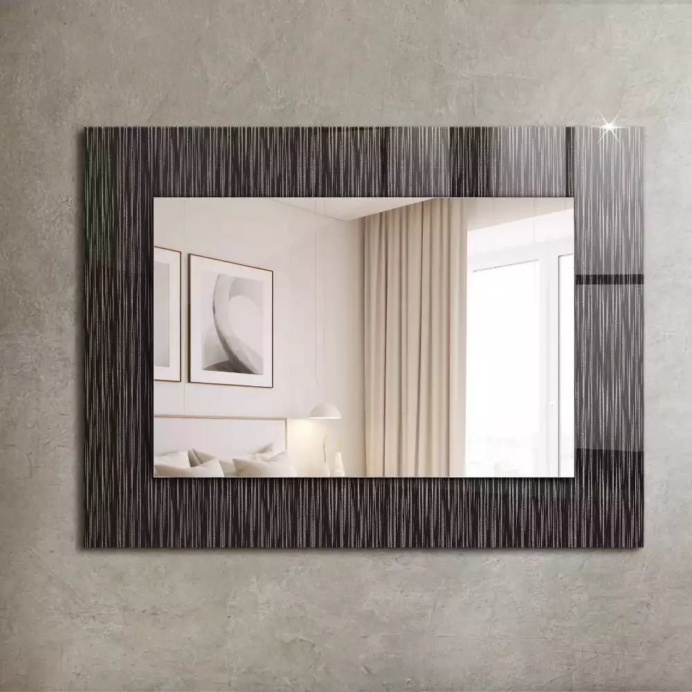 Miroir rectangulaire décoratif imprimé lignes modernes