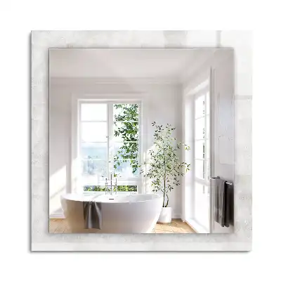 Miroir rectangulaire à cadre imprimé motif structurel gris