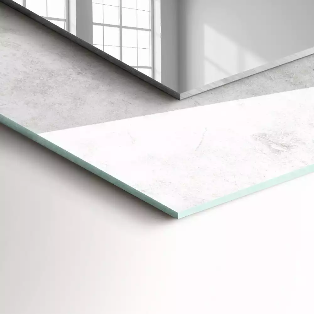 Miroir rectangulaire à cadre imprimé motif structurel gris