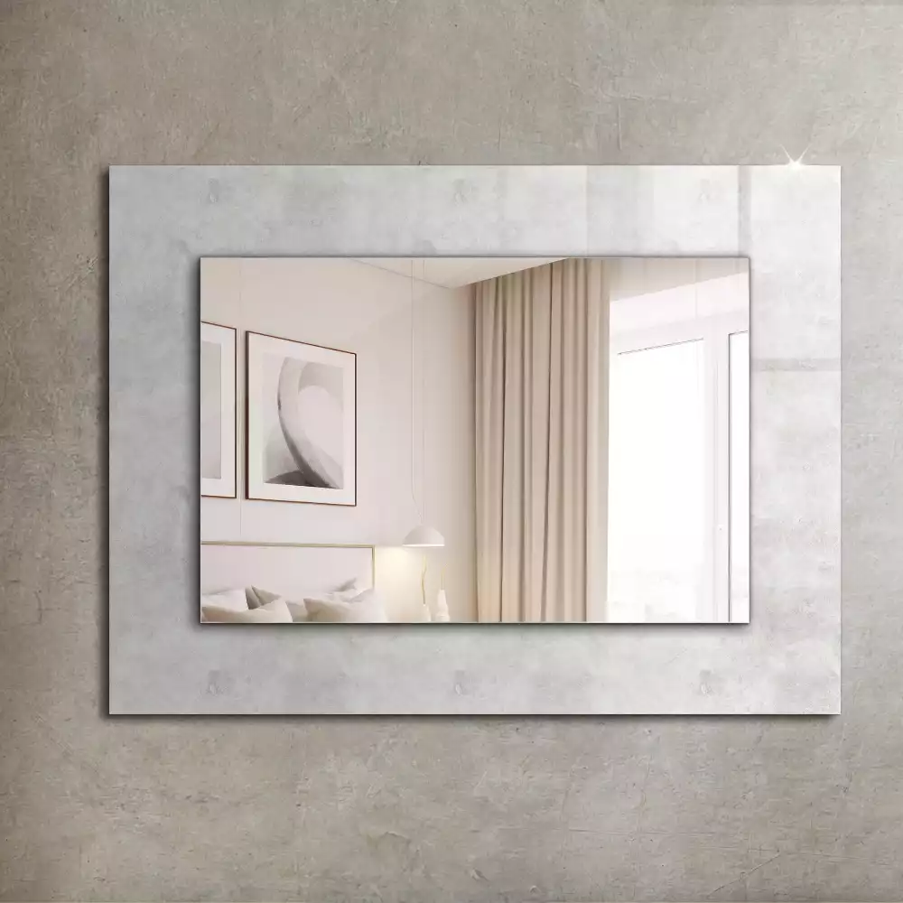 Miroir rectangulaire à cadre imprimé motif structurel gris