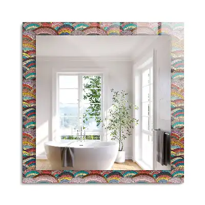 Miroir rectangulaire décoratif arcs et vagues colorés