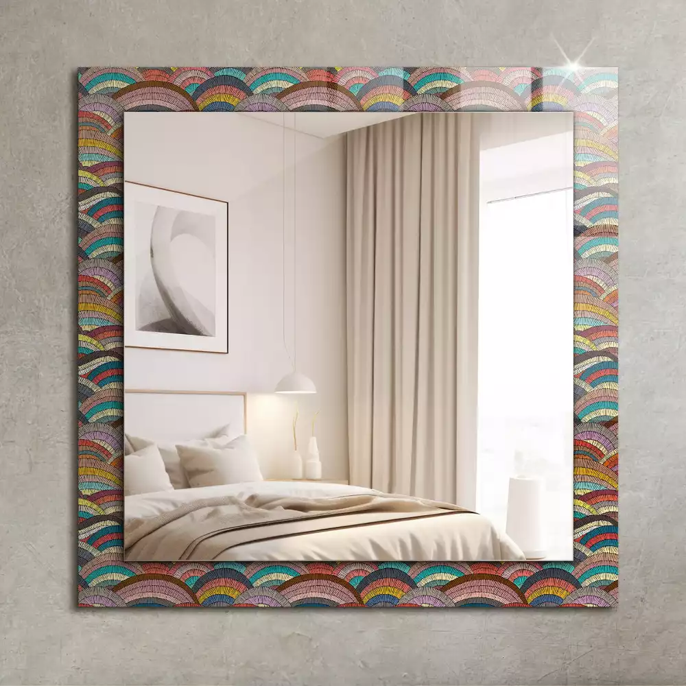 Miroir rectangulaire décoratif arcs et vagues colorés
