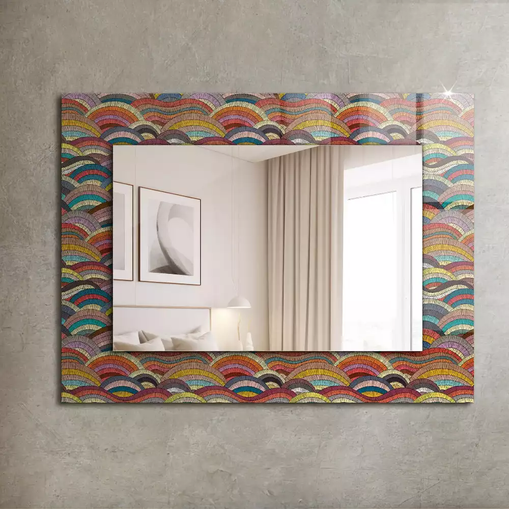 Miroir rectangulaire décoratif arcs et vagues colorés