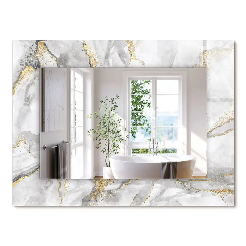 Miroir rectangulaire imprimé marbre veiné
