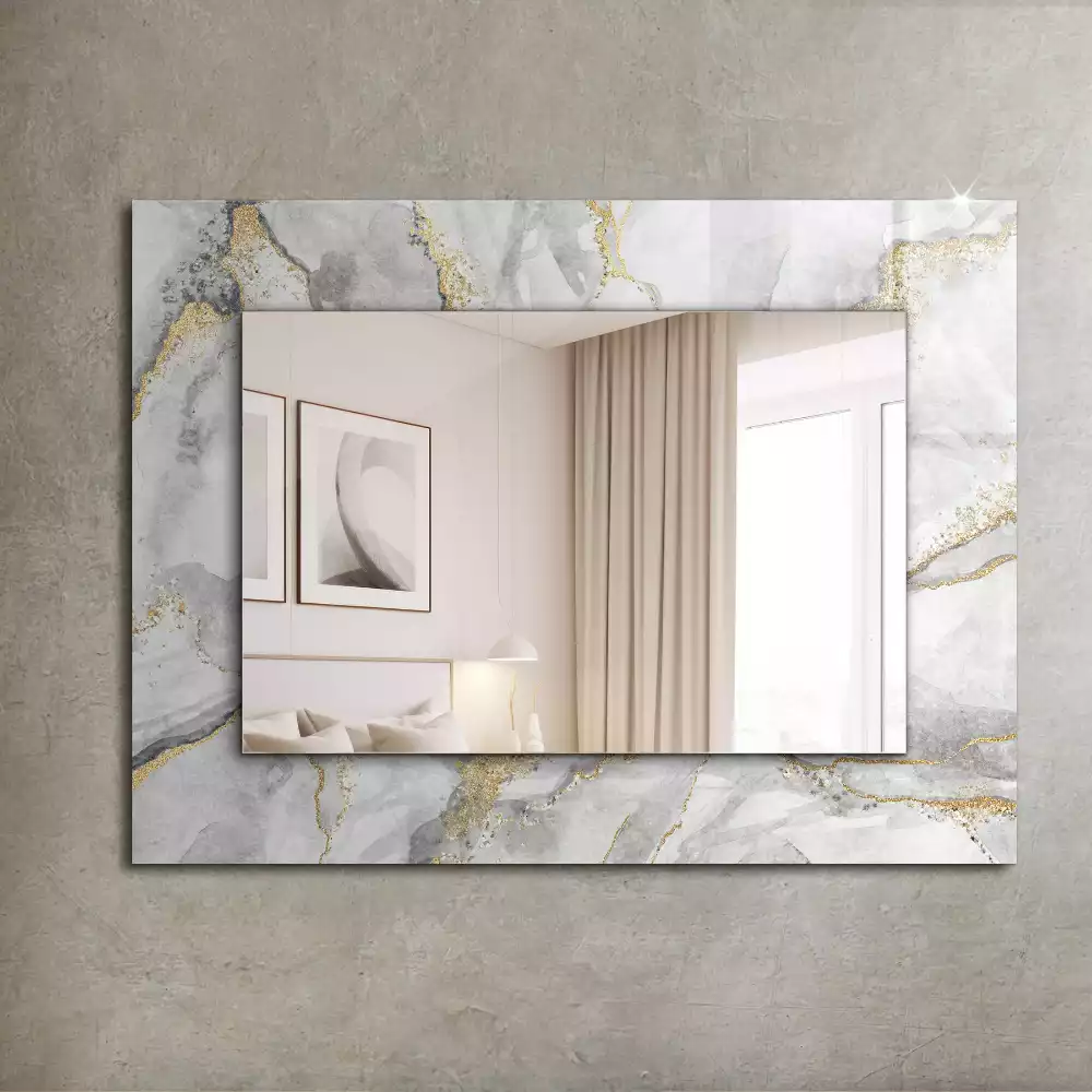 Miroir rectangulaire imprimé marbre veiné