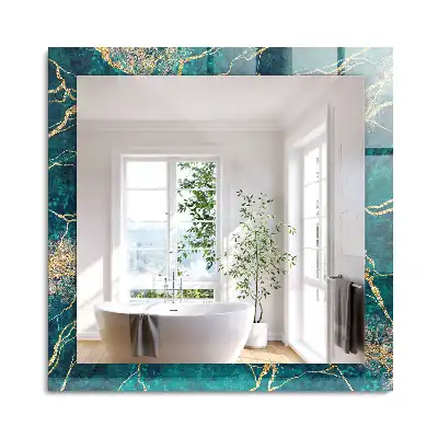Miroir rectangulaire à cadre imprimé marbre émeraude