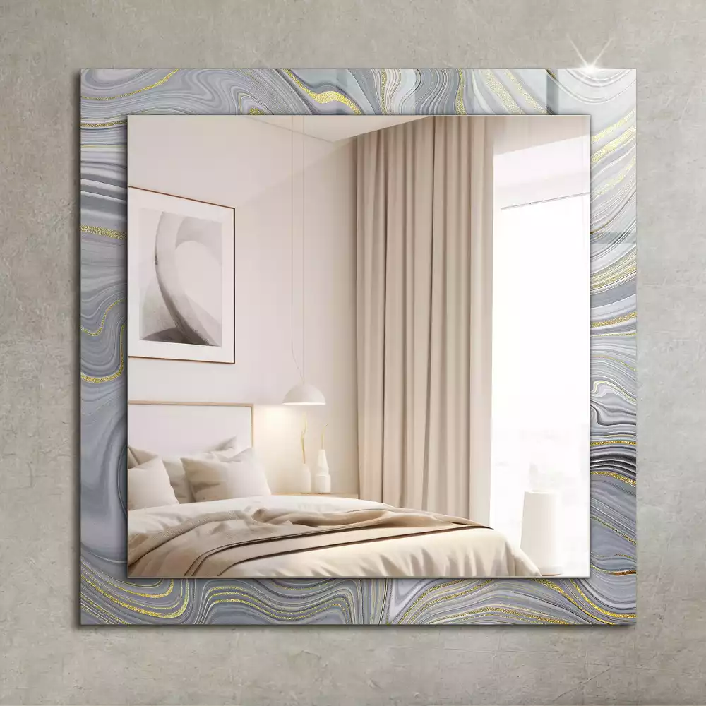 Miroir rectangulaire décoratif motifs de marbre abstrait