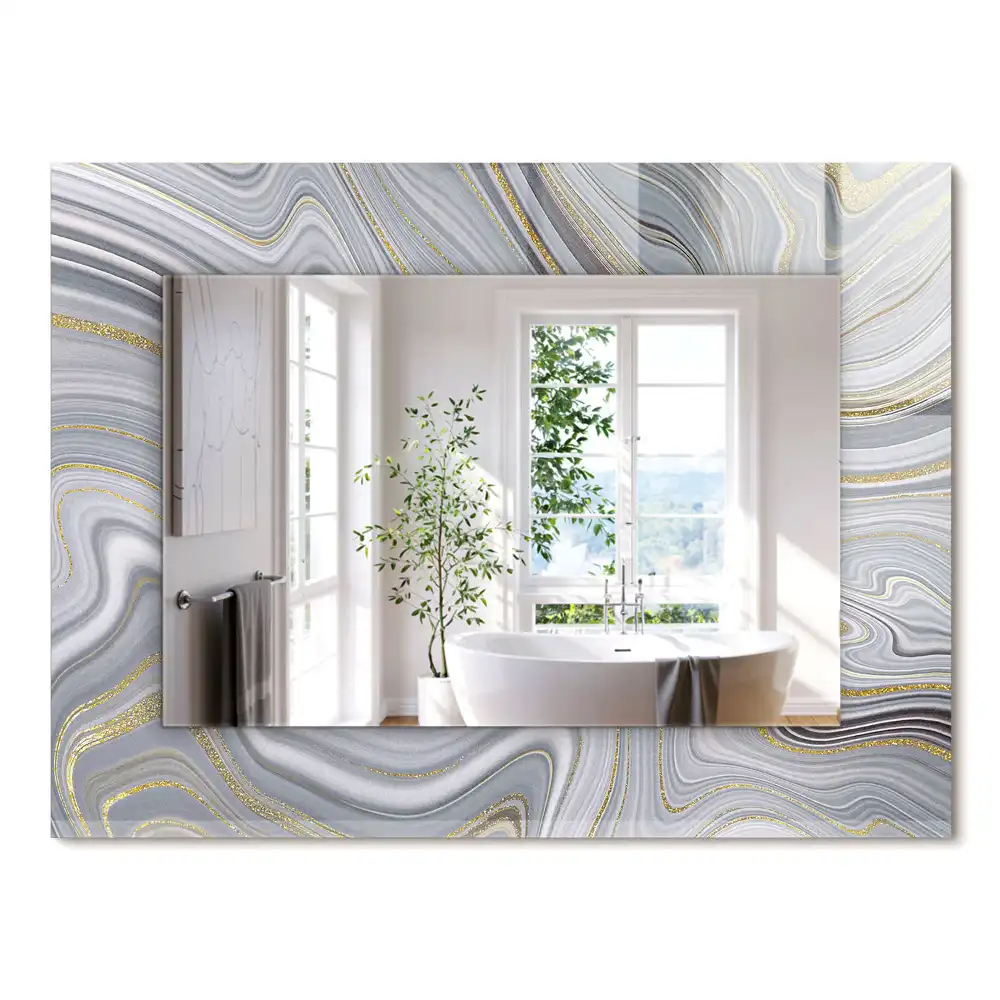 Miroir rectangulaire décoratif motifs de marbre abstrait