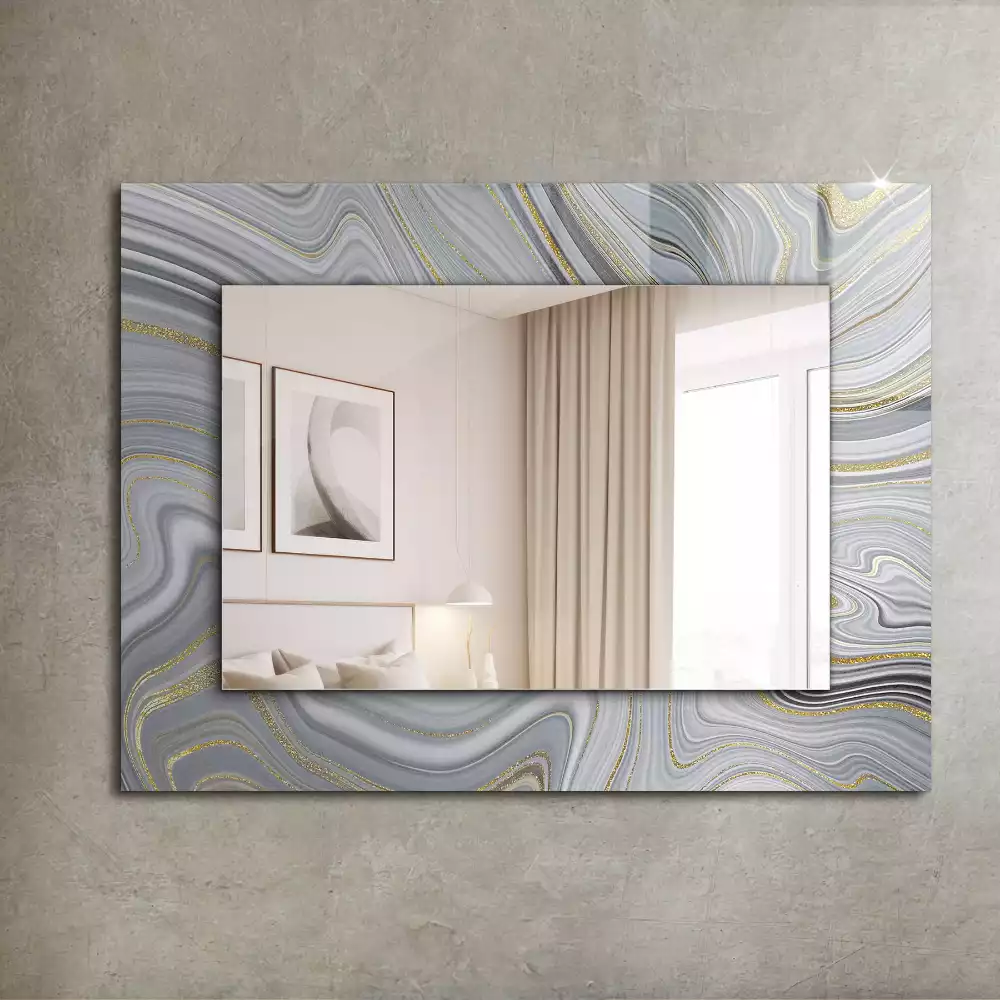 Miroir rectangulaire décoratif motifs de marbre abstrait