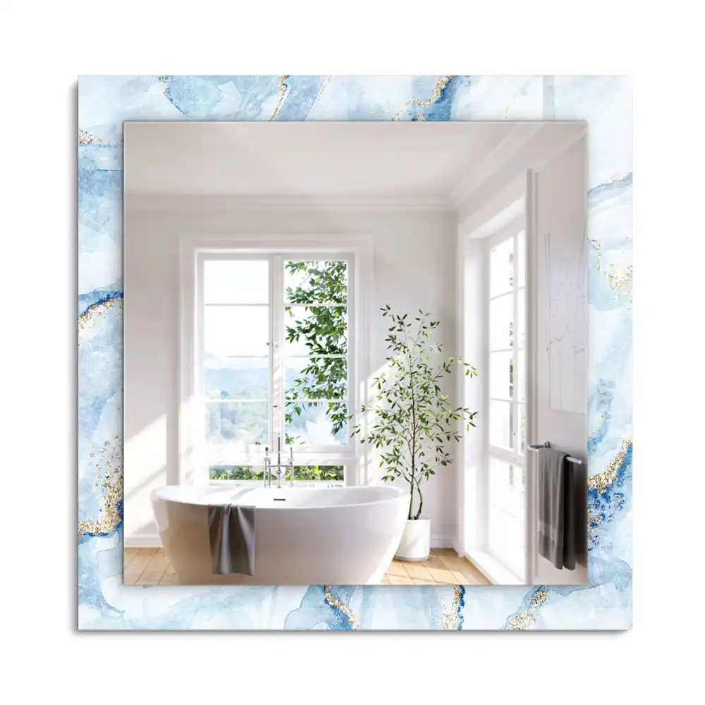 Miroir rectangulaire décoratif imprimé motif de marbre abstrait