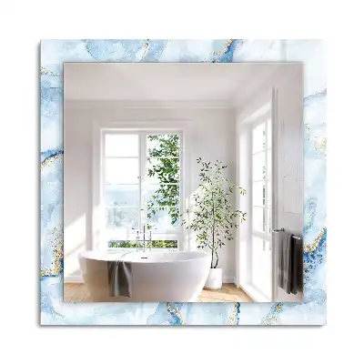 Miroir rectangulaire décoratif imprimé motif de marbre abstrait