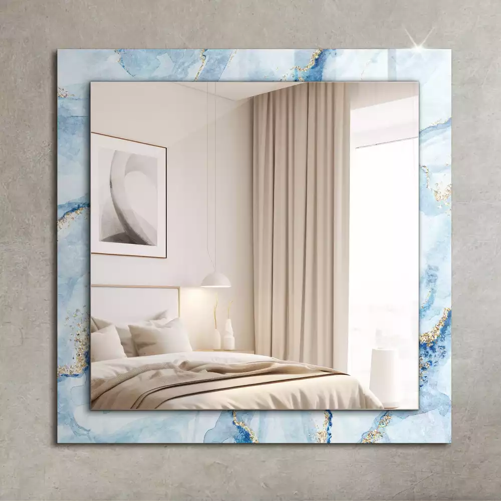 Miroir rectangulaire décoratif imprimé motif de marbre abstrait