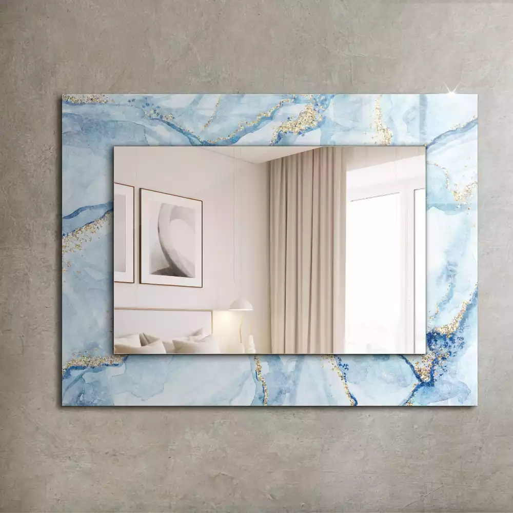Miroir rectangulaire décoratif imprimé motif de marbre abstrait