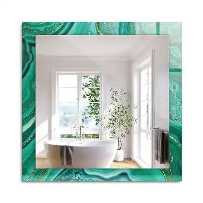 Miroir rectangulaire décoratif structure verte abstraite