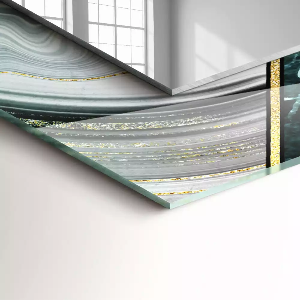 Miroir rectangulaire imprimé motifs géométriques abstraits