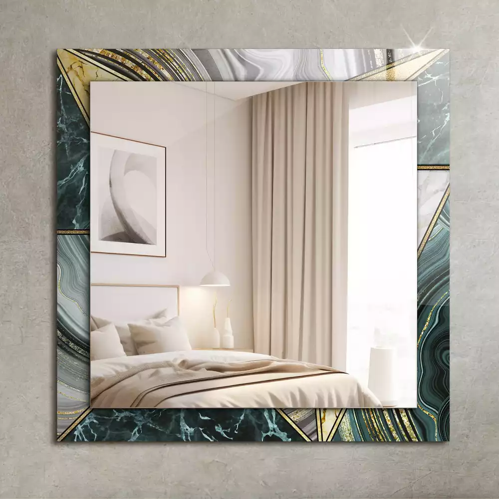 Miroir rectangulaire imprimé motifs géométriques abstraits