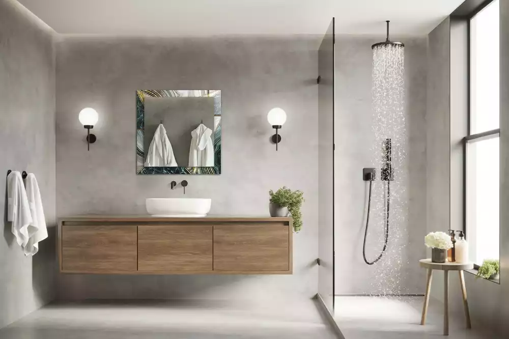 Miroir rectangulaire imprimé motifs géométriques abstraits